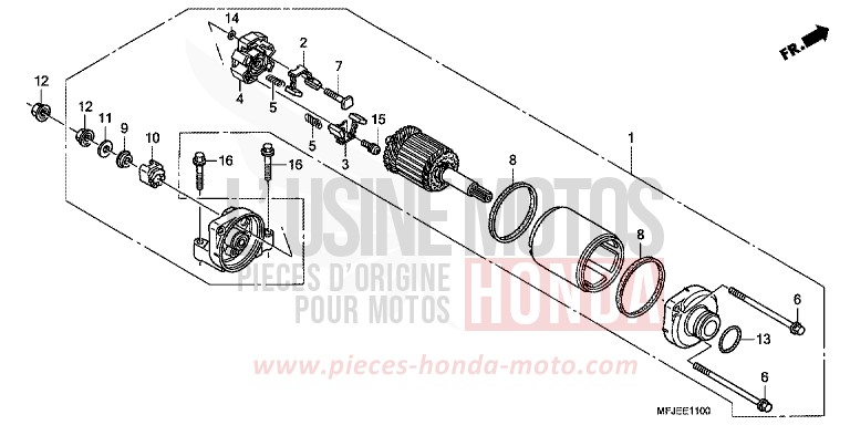 ANLASSER von CBR600RR ABS VICTORY RED (R334) von 2012